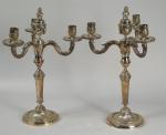 8 - Paire de candélabres de style Louis XVI à...