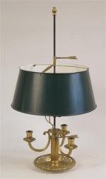 10 -Lampe bouillotte d'époque début XIX's en bronze doré, cuvette...