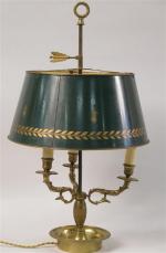 11 - Lampe bouillotte de style Restauration en bronze, décor...