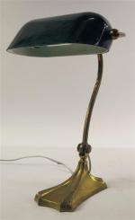1 - Lampe de bureau en bronze en col de...