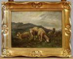 616 - CHARPIN Albert (1842-1924) Troupeau de moutons. H.s.T. signée...