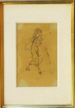 663 - GREVIN Alfred (1827-1892) La Parisienne. Crayon sur calque,...