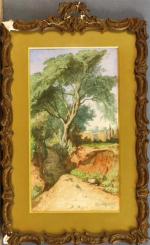 669 - LAZERGES Hippolyte (1817-1887) Alger : le chemin creux....