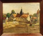 703 - Georges FRANCOIS, peintre voyageur (1880-1968)Rue et église à...