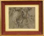 707 - Georges FRANCOIS, peintre voyageur (1880-1968)Deux études de vaches....