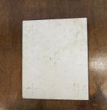 41 - Plaque d'Autel en calcaire blanc gravé de cinq...