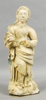 46 - Donatrice en pierre sculptée, époque Renaissance. Haut :...