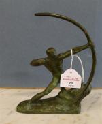 70 - GUERO (XX's) : Héracklès. Bronze à patine verte,...
