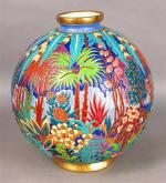 LONGWY - Maurice-Paul CHEVALLIER : Important vase "boule coloniale" en...