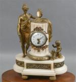 25 - Pendule de style Louis XVI en bronze et...