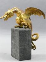 44 - Chimère en bronze doré, ép. XIX's, sur socle...