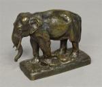 83 - BARYE Alfred (1839-1882)  : Eléphant d'Asie. Bronze...
