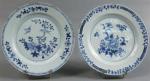 119 - CHINE : Deux assiettes en porcelaine à décor...