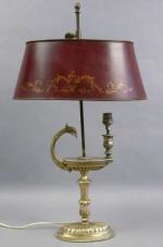 4 - Lampe bouillotte en bronze en forme de lampe...