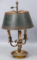 4 - Lampe bouillotte en bronze de style Restauration, à...