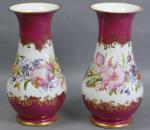 76 - Paire de vases balustres en porcelaine à décor...