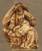 46 - Pieta. Albâtre sculpté, trace de polychromie, ép. début...
