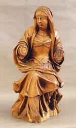 48 - Sainte-Femme en tilleul sculpté. Allemagne, époque début XVIIè...