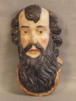 50 - Tête d'homme barbu d'applique en bois sculpté en...
