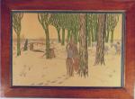 372 - RIVIERE Henri (1864-1951) Ramasseuses de bois mort, l'hiver....