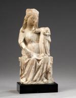 Vierge à l'enfant en marbre - France, XIVèmes.