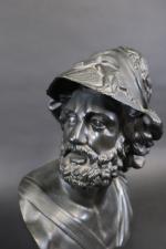 Buste à l'antique de Periclès en bronze à patine brune...