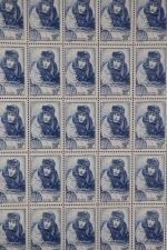 France timbre Guynemer thématique poste aérienne n°461 c papier carton...
