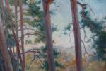 MILLINE Maurice (1871-1946) - Chasseur en sous-bois de pins. Huile...