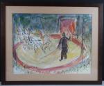 DUBUC Roland (1924-1998) - Le cirque. Aquarelle sur papier signée...