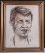 TRICART Daniel (né en 1926) - Portrait de Jean-Paul Belmondo....