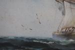 TOULAB (?) XXème siècle - Navire en mer. Huile sur...