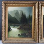 LION C. (XXème siècle) - Paysages de montagne. Deux huiles...