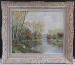 GUYOT Emmanuel (XIX-XXème siècle) - Bords de rivières en automne....