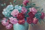 CORDIER G. (XXème siècle) - Vase de roses. Huile sur...