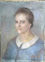 RAUGEL L. (XIX - XX's) : Portrait de femme. Pastel...