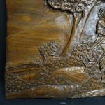 Jean-Pierre SURUGUE : Grand panneau en bois sculpté en bas-relief...