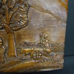 Jean-Pierre SURUGUE : Grand panneau en bois sculpté en bas-relief...