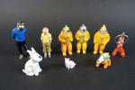 Tintin, LU 1990 et 1994, série de 5  figurines...