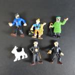 Tintin, Schleich 1985, série complète de 6 figurines  (Tintin,...