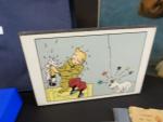 Hergé Tintin, Lot Divers comprenant un 33 tours Chantal Goya...