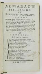 Almanach. Almanach littéraire ou Etrennes d'Apollon A Athènes et se...