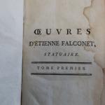 Lot de 14 livres comprenant : Oeuvres d'Etiene FALCONNET (4...