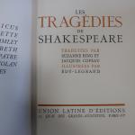 Lot de 11 livres comprenant : Les tragédies de SHAKESPEARE...