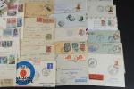 1 petit carton avec 133 lettres et cartes colonies françaises,...