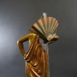 GUIRAUD-RIVIERE Maurice (1881-1947) : Danseuse espagnole à l'éventail. Bronze à...