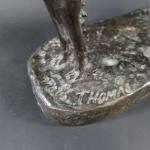 THOMAS Math. (XIX - XX's) : Lévrier barzoï. Bronze patiné....