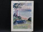 Automobilia / MATHIS - Carton publicitaire signé G.TROUSSARD, circa 1925-30...