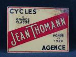 CYCLES JEAN THOMANN - Plaque publicitaire en tôle (usures). 33...