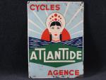 CYCLES ATLANTIDE Agence - Plaque publicitaire en tôle (usures). 33...