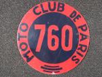 MOTO CLUB DE PARIS N°760. Plaque en tôle émaillée années...